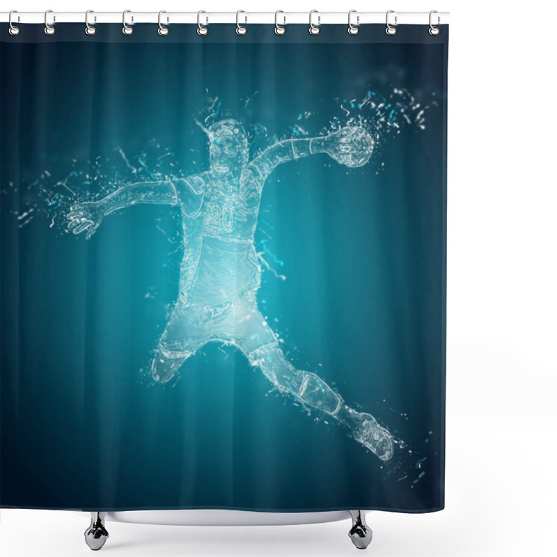 Personality  Abstract Handball Player In Action Shower Curtains