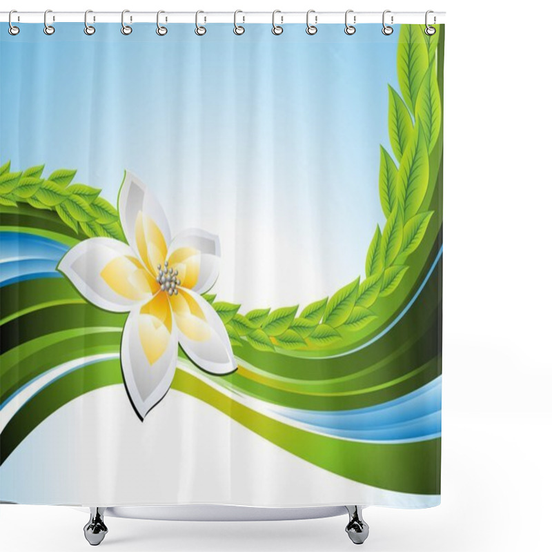 Personality  Vector Background On A Spring Theme With Flower. Shower Curtains