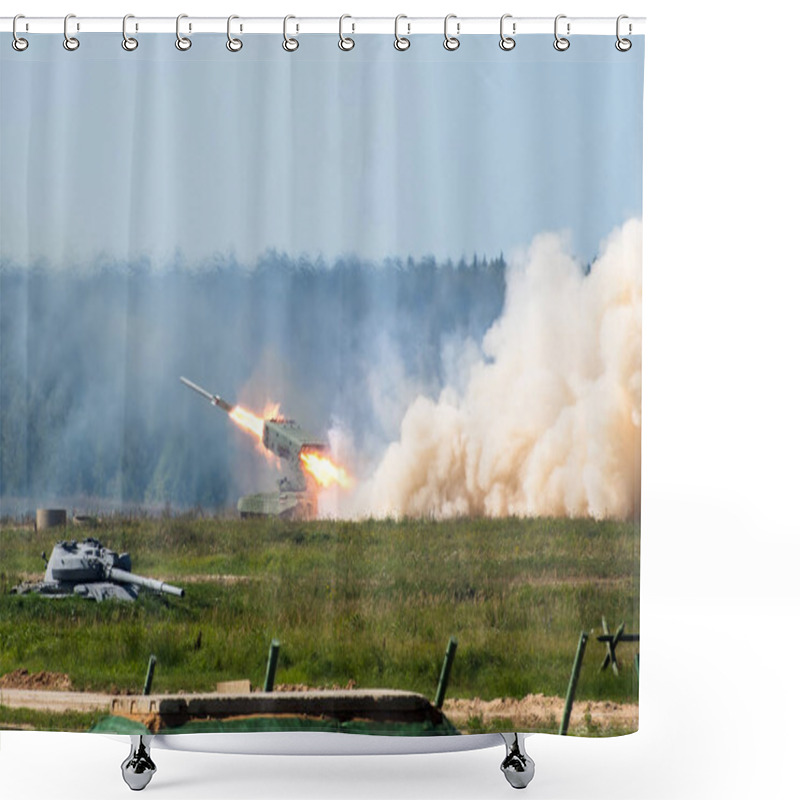 Personality  Launching Military Rockets In The Woodlands, War Shot Defense Attack Shower Curtains