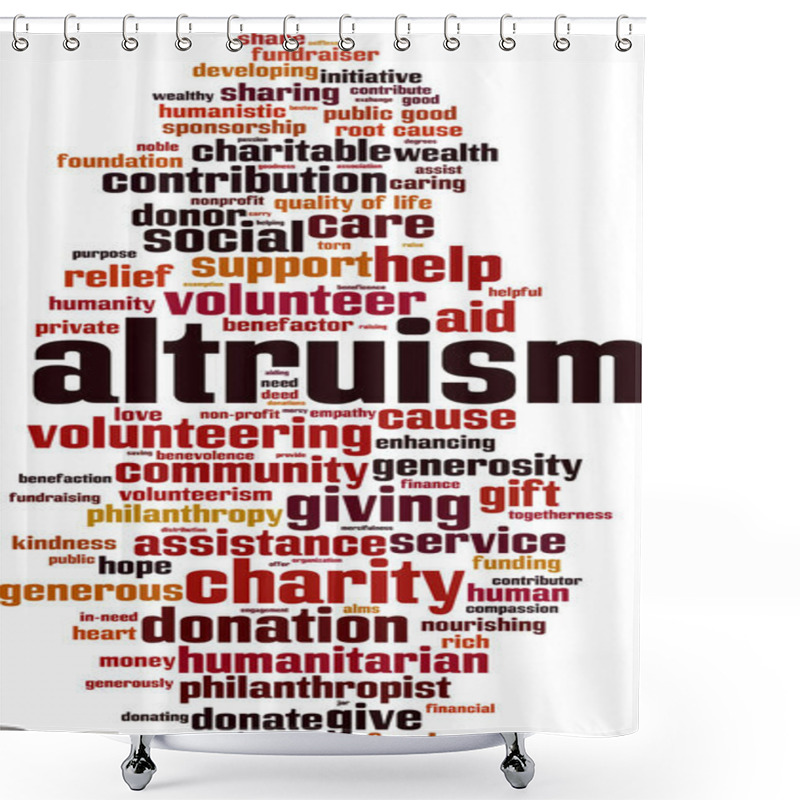 Personality  Altruism Word Cloud Shower Curtains