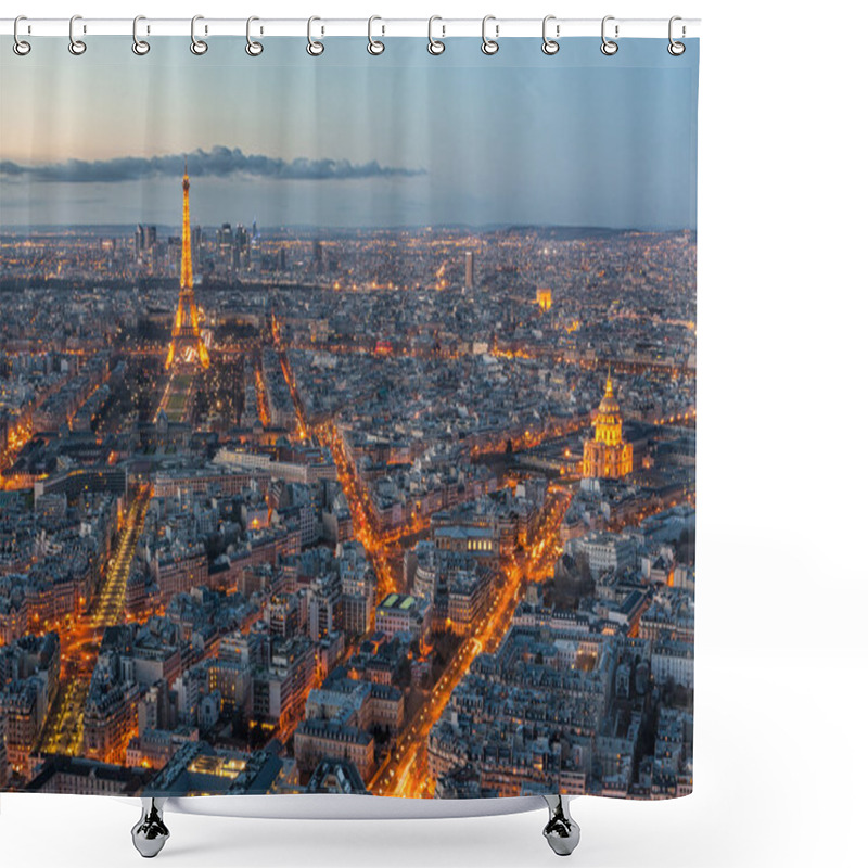 Personality  Skyline Of Paris At Night Shower Curtains