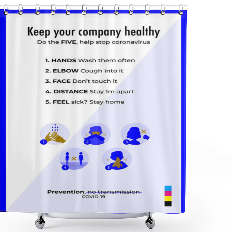 Personality  Coronavirus Info Warning Office Poster A4 Print Shower Curtains