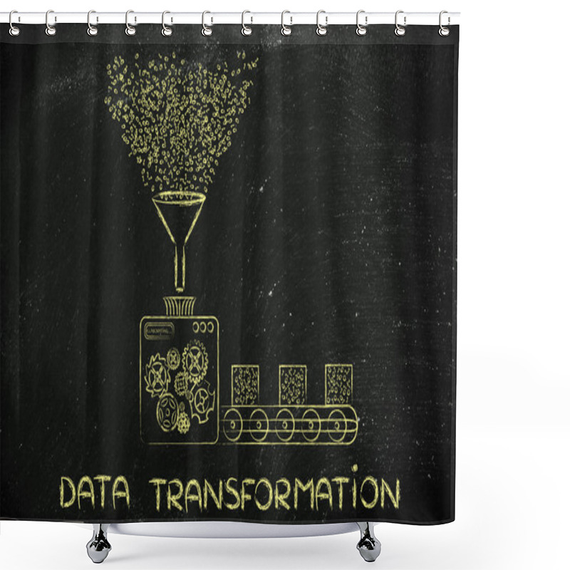 Personality  Concept Of Data Transformation Shower Curtains