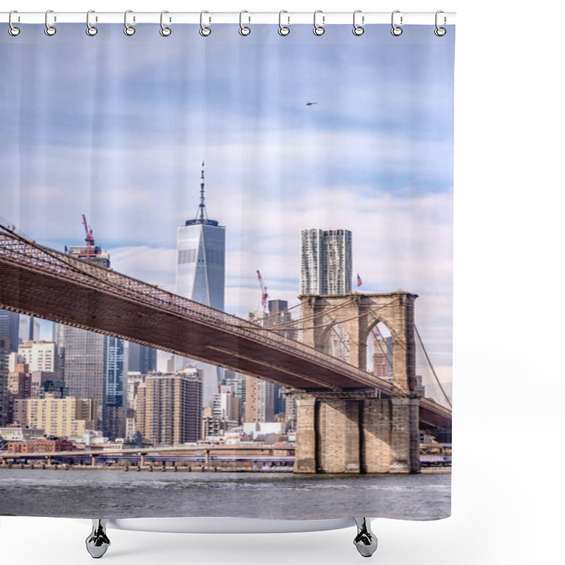 Personality  Lower Manhattan New York City Panorama Shower Curtains