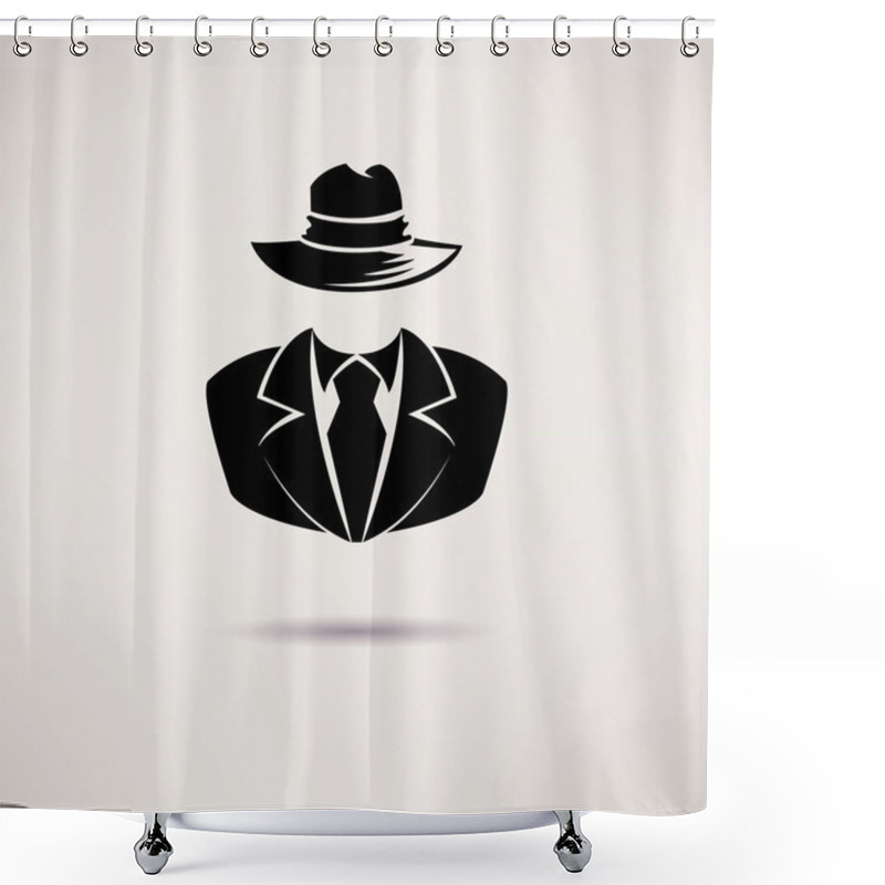 Personality  Icon Spy, Secret Agent, The Mafia Vector Icon. Shower Curtains