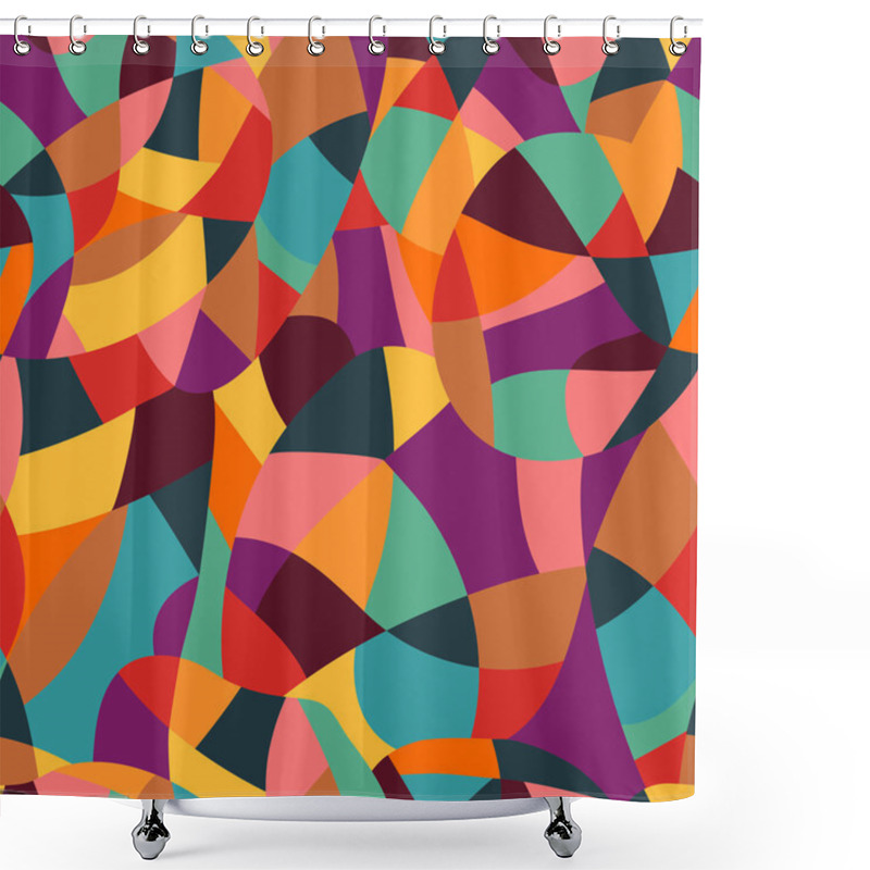 Personality  Seamless Texture With Triangles, Mosaic Endless Pattern Shower Curtains