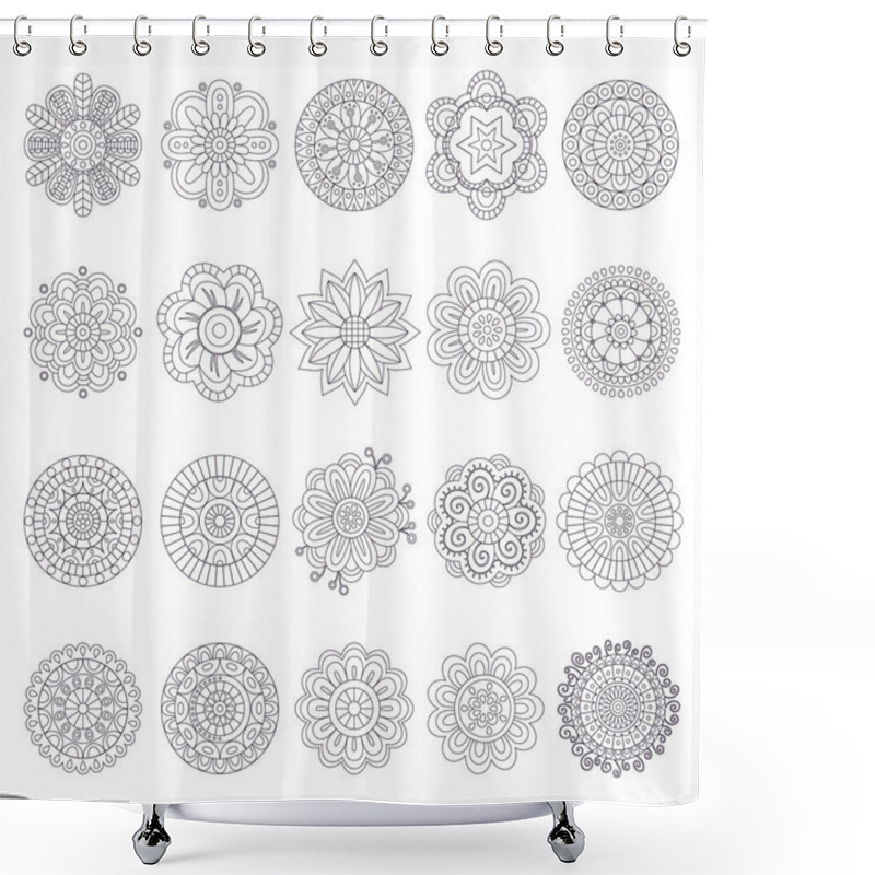 Personality  Set Of Floral Design Elements Shower Curtains