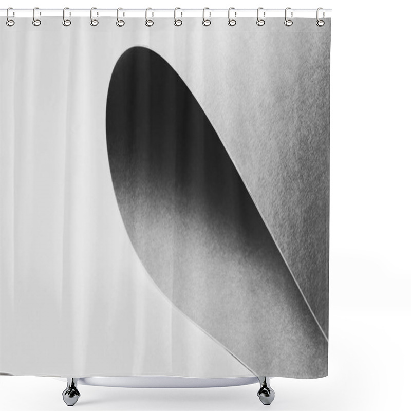 Personality  Close-up View Of Grey Empty Textured Paper Background Shower Curtains