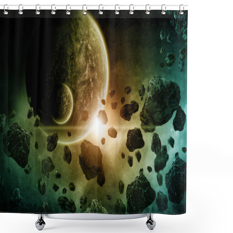 Personality  Planet Explosion Apocalypse Shower Curtains