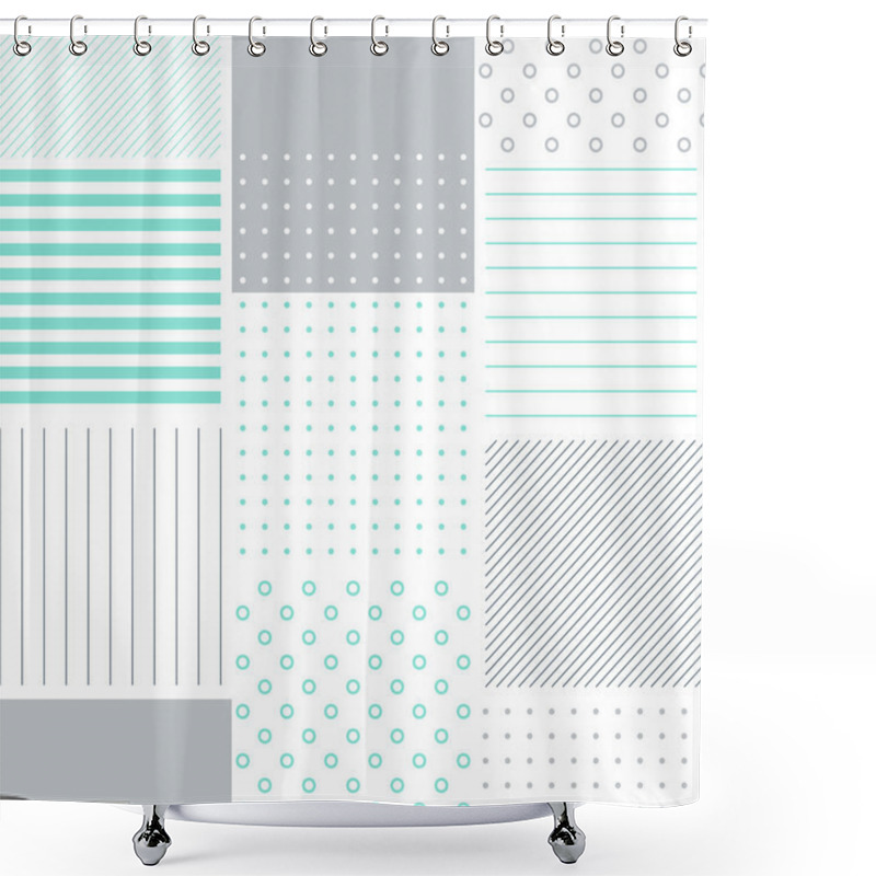 Personality  Subtle Geometric Background Shower Curtains