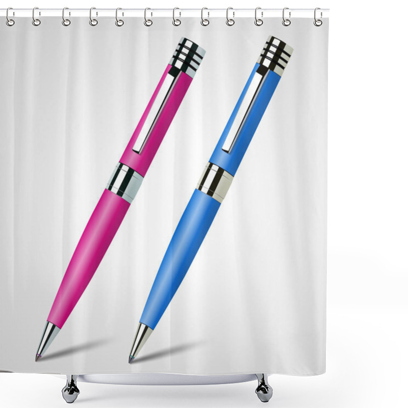 Personality  Vector Illustration Of Two Pens. Shower Curtains