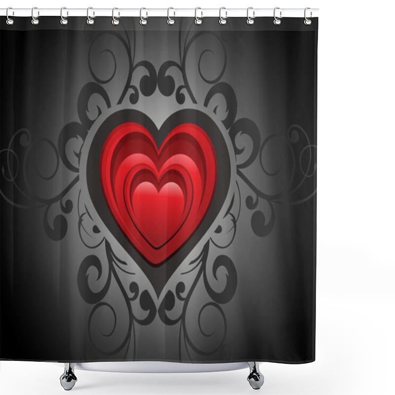 Personality  Abstract Creative Floral Background With Romantic Heart Shower Curtains