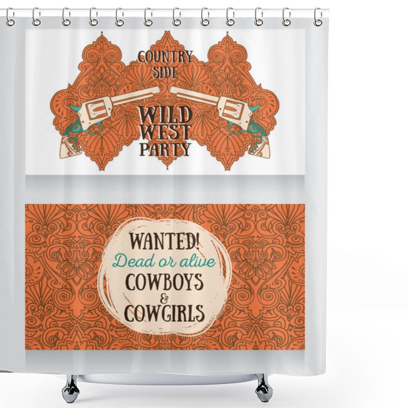 Personality  Invitation For Wild West Party Shower Curtains