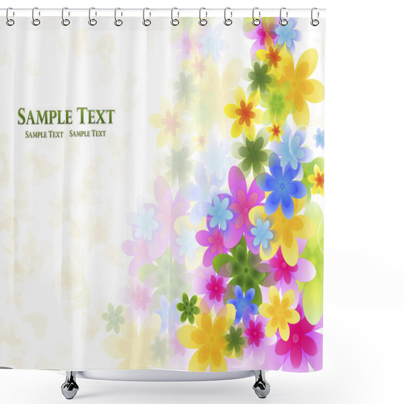 Personality  Vector Background With Flowers Shower Curtains