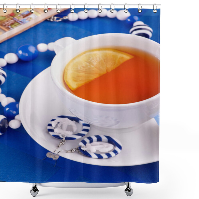 Personality  Marine Sailor Theme Still Life Shower Curtains