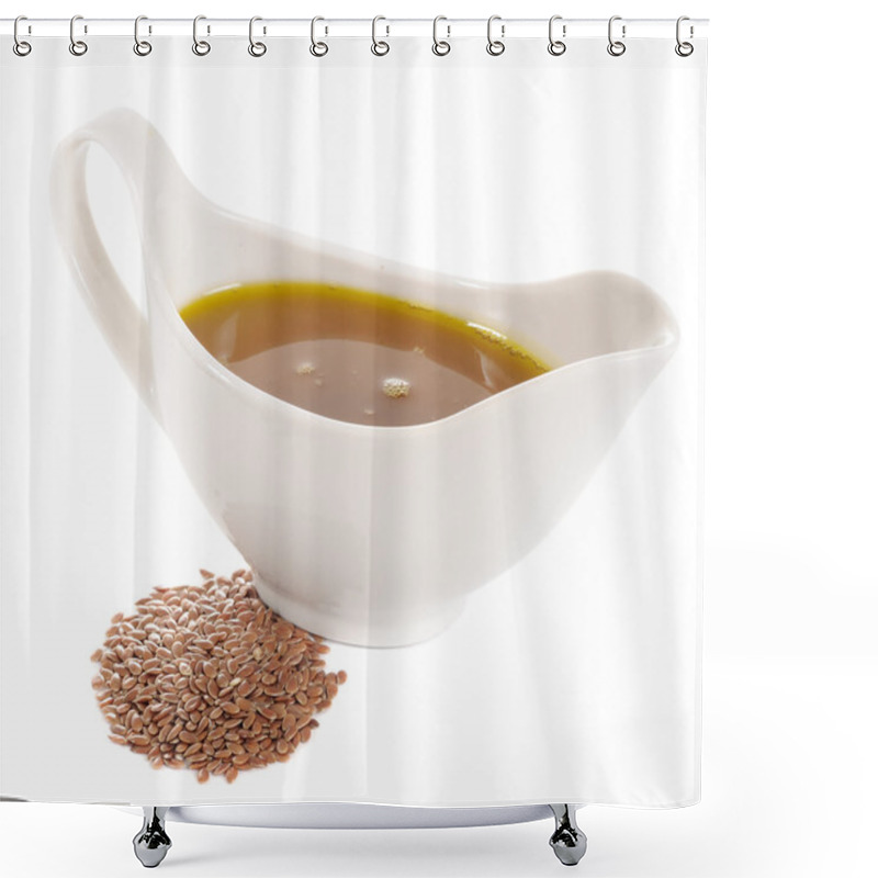 Personality  Flaxseed (Linseed) Oil And Flax Seeds Shower Curtains