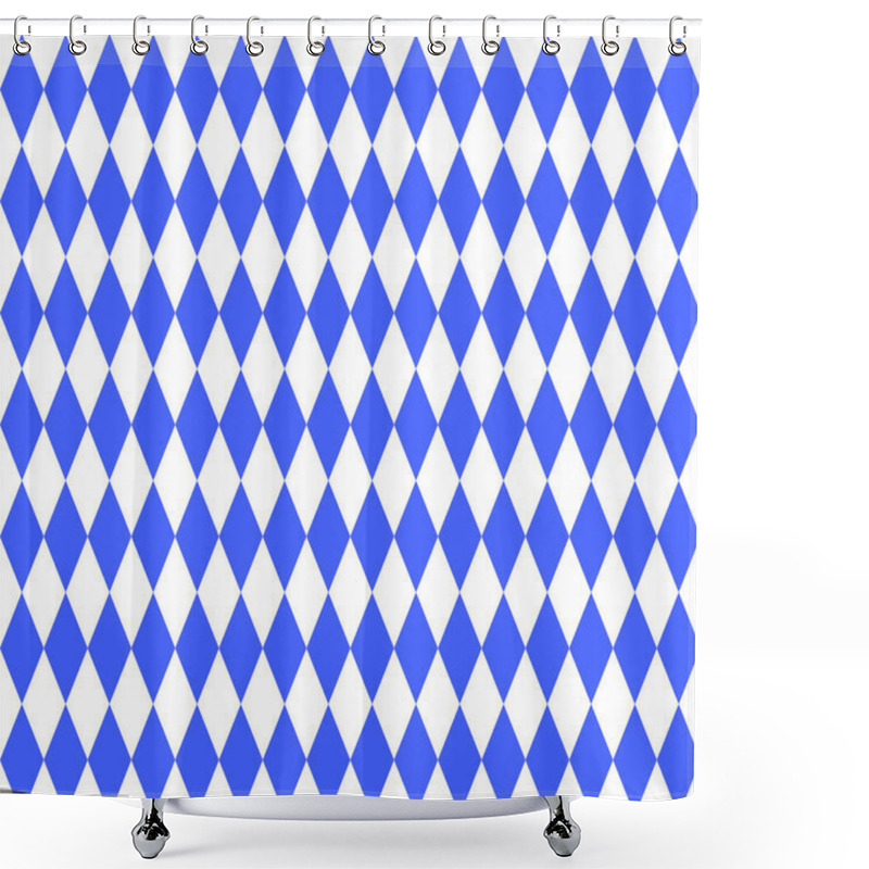 Personality  Oktoberfest Bavarian Pattern. Background For Octoberfest In Munich. Texture With White And Blue Rhombus. Flag Of Bavaria. Shower Curtains