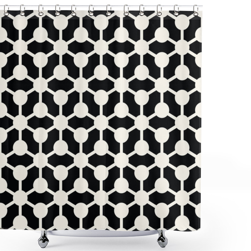 Personality  Sacred Geometry Grid Graphic Deco Hexagon Pattern Shower Curtains