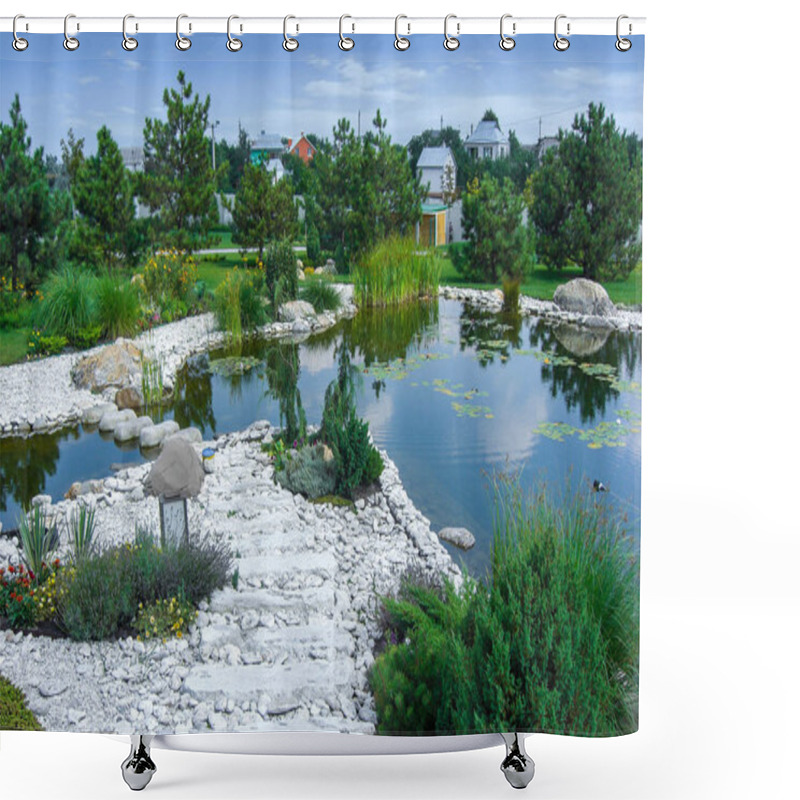 Personality  Water Garden Integrated Into The Natural Environment  Shower Curtains