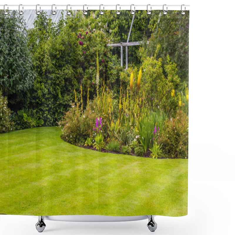 Personality  Beautiful Walled Garden In The Summer Shower Curtains