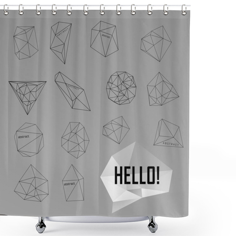 Personality  Abstract Modern Background With Polygons Design Shower Curtains