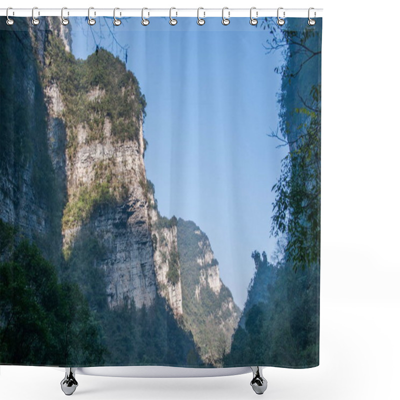 Personality  Hubei Zigui Three Gorges Bamboo Sea Tianshui Gap Shower Curtains