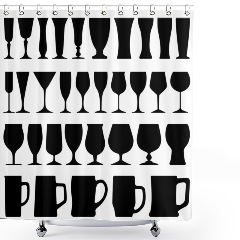 Personality  Wine Beer Glass Cup Shower Curtains