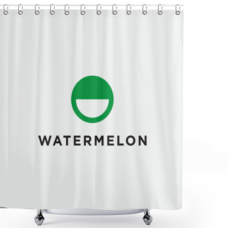 Personality  Watermelon Logo Or Fruit Icon Shower Curtains