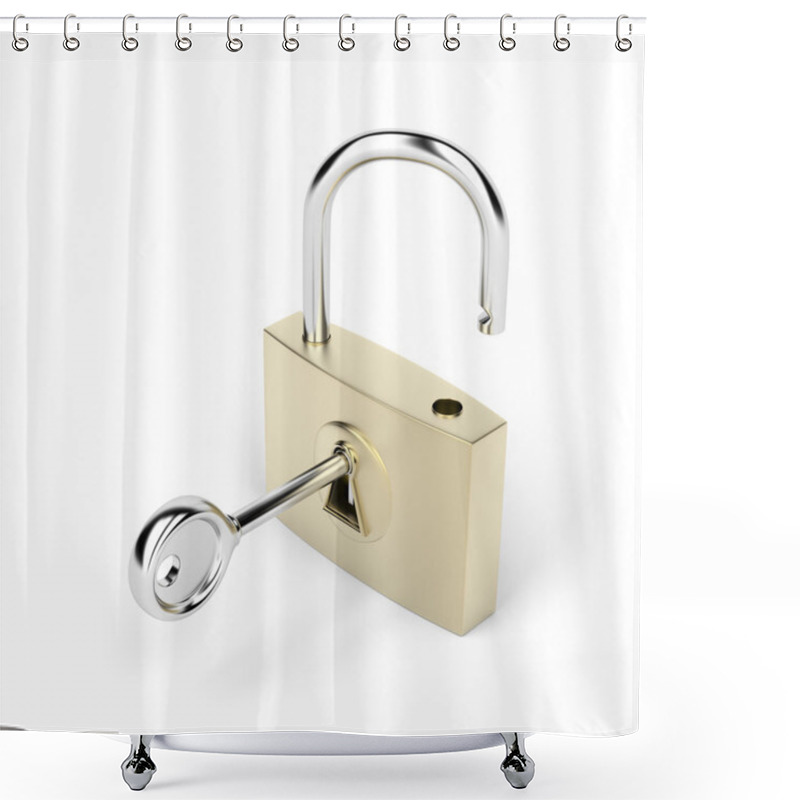 Personality  Padlock And Key Shower Curtains