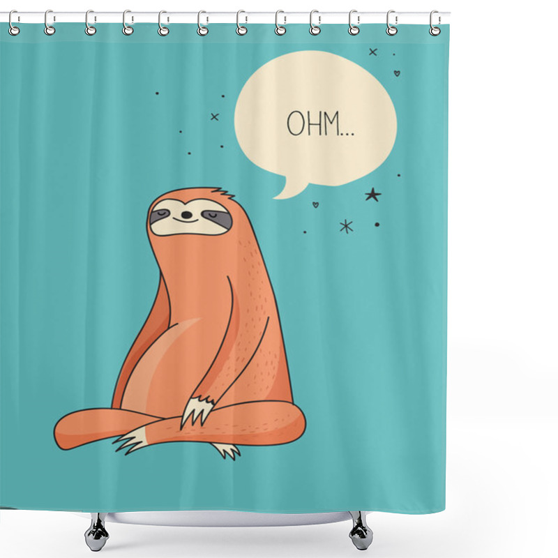 Personality  Cute Hand Drawn Sloths Illustrations, Funny Vector Card Design Shower Curtains