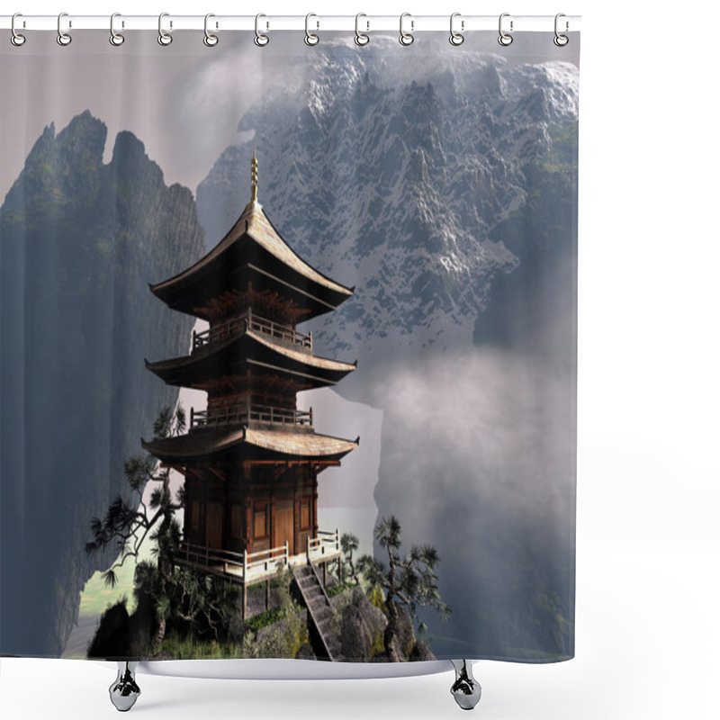 Personality  Buddhist Temple Shower Curtains