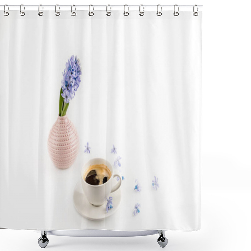 Personality  Cup Of Coffee And Flowers  Shower Curtains