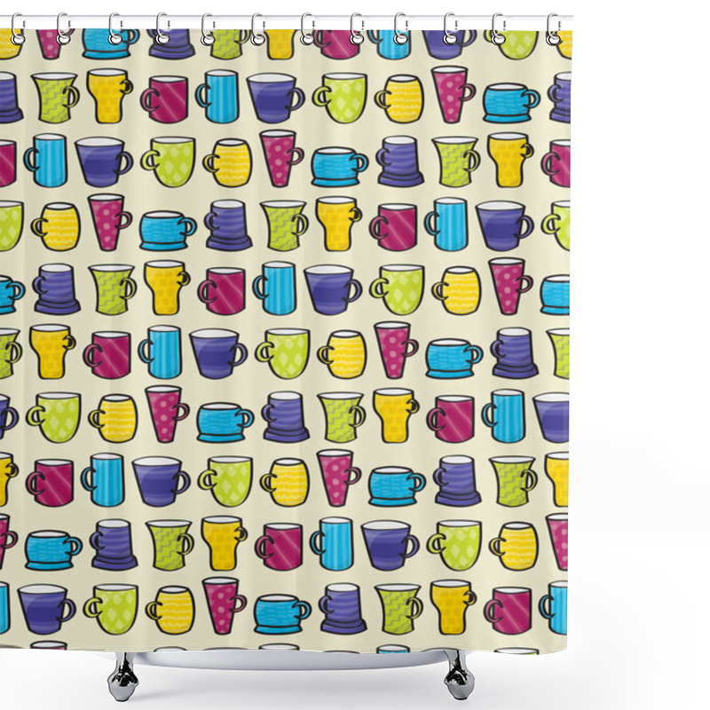 Personality  Drinking Mugs Seamless Background Shower Curtains