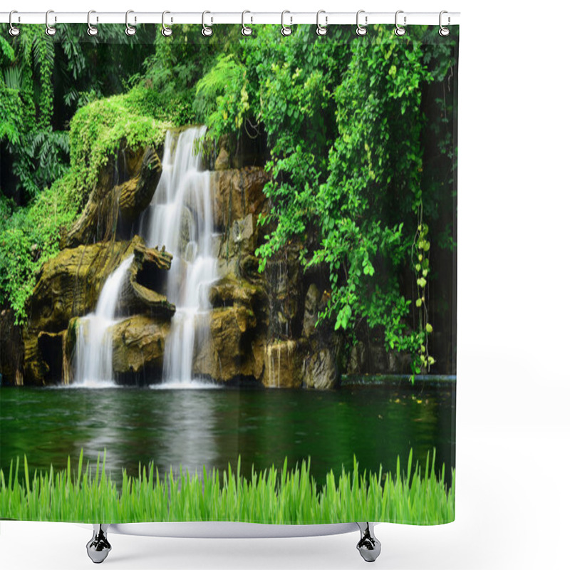 Personality  Artificial Waterfall Shower Curtains