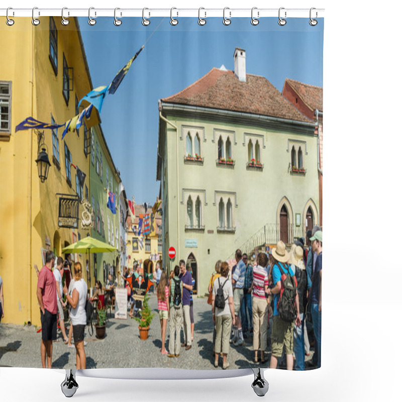 Personality  Sighisoara Medieval Fortress Shower Curtains