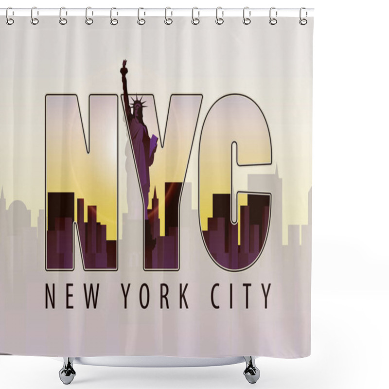 Personality  The Letters NYC On The Landscape Of New York Shower Curtains