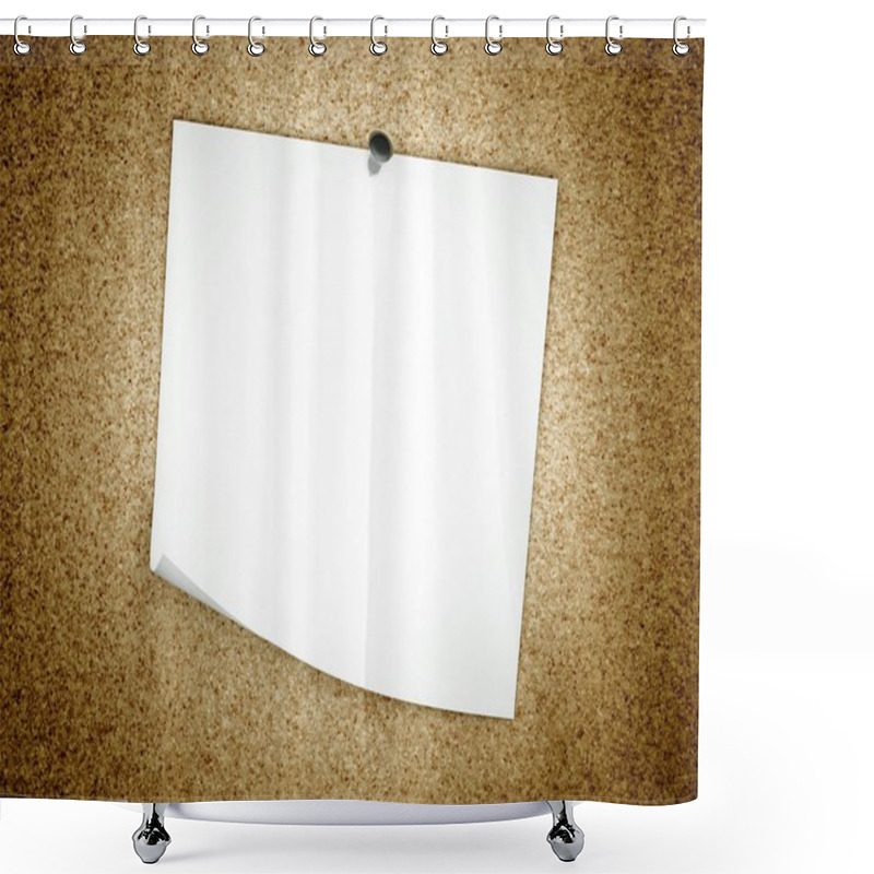 Personality  3d Empty Note On Cork Background Shower Curtains