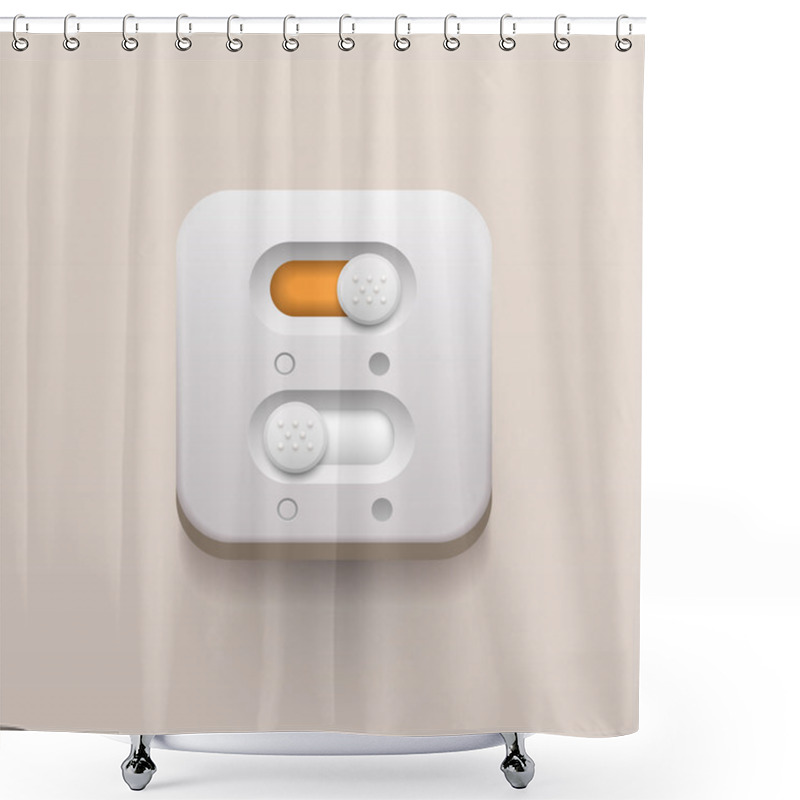 Personality  On And Off Switch Buttons Shower Curtains