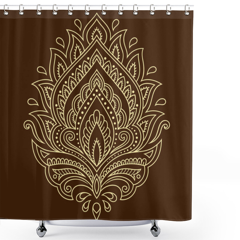 Personality  Henna Tattoo Flower Template In Indian Style. Ethnic  Floral Paisley - Lotus. Mehndi Style. Shower Curtains