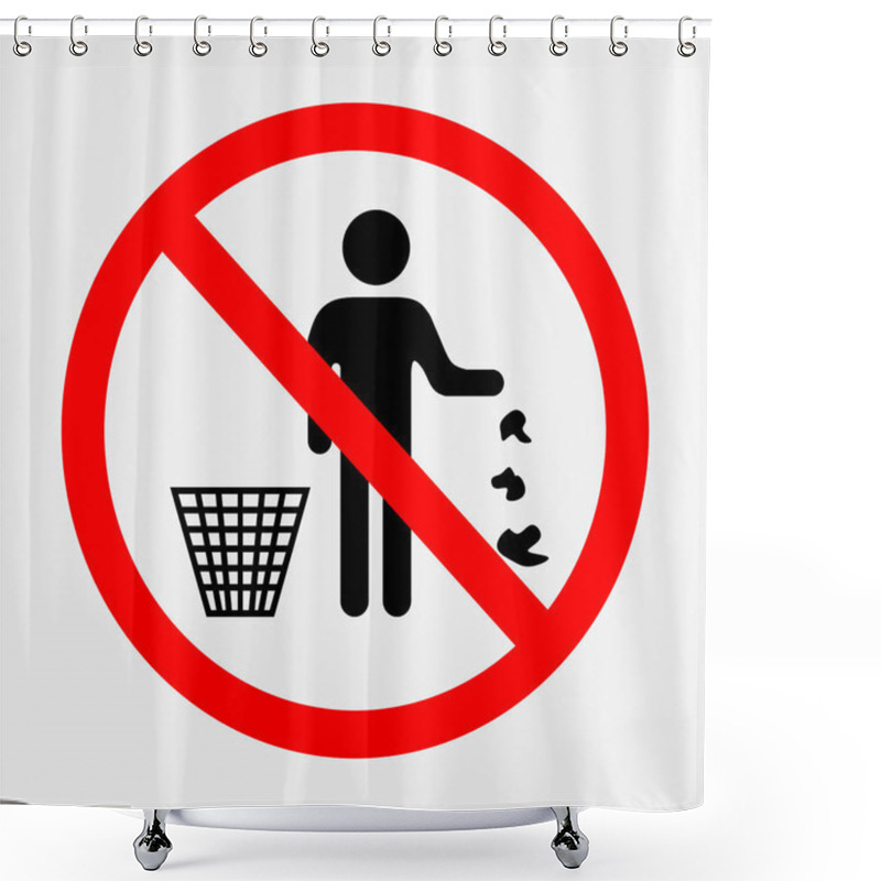 Personality  It Is Forbidden To Throw Garbage Shower Curtains