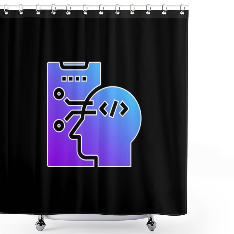 Personality  Algorithm Blue Gradient Vector Icon Shower Curtains