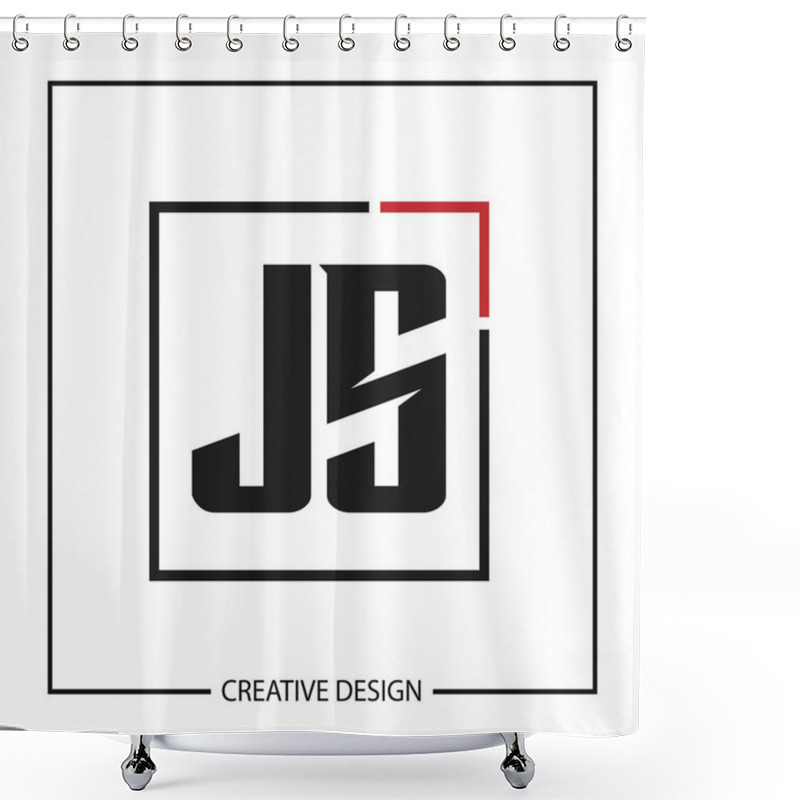 Personality  Initial Letter JS Logo Template Design Shower Curtains