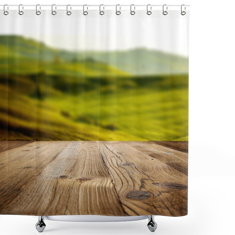 Personality  Wood Backgrounds On The Tuscany Landscape Shower Curtains