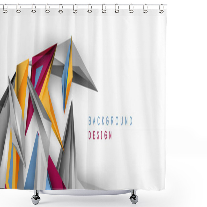 Personality  Minimal Geometric Abstract Background. Low Poly Dynamic Triangle Design. Trendy Techno Business Template For Wallpaper, Banner, Background Or Landing Shower Curtains