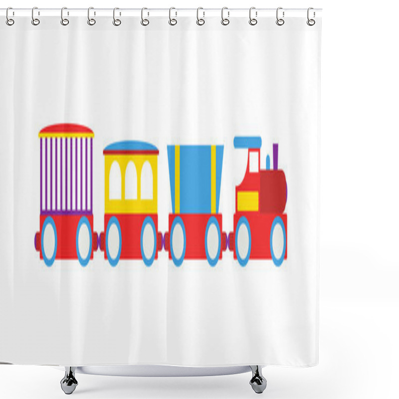 Personality  Toy Train Vector Illustration. Shower Curtains