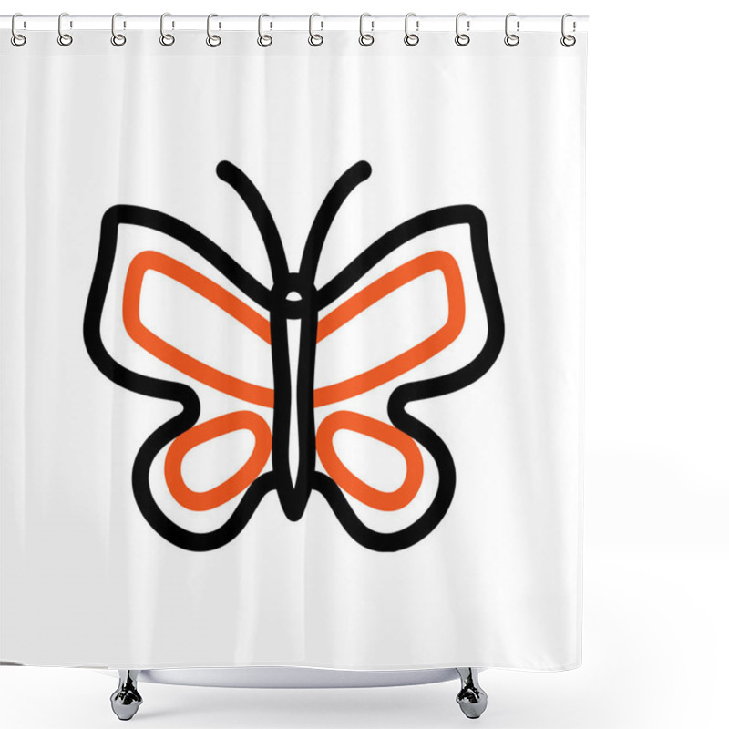 Personality  Simple, Outlined Butterfly Icon, Perfect For Nature Or Children's Themes. Shower Curtains