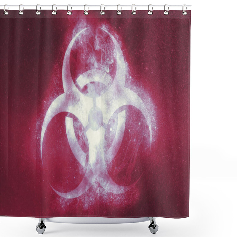 Personality  Biohazard Symbol. Biohazard Sign. Abstract Background Shower Curtains