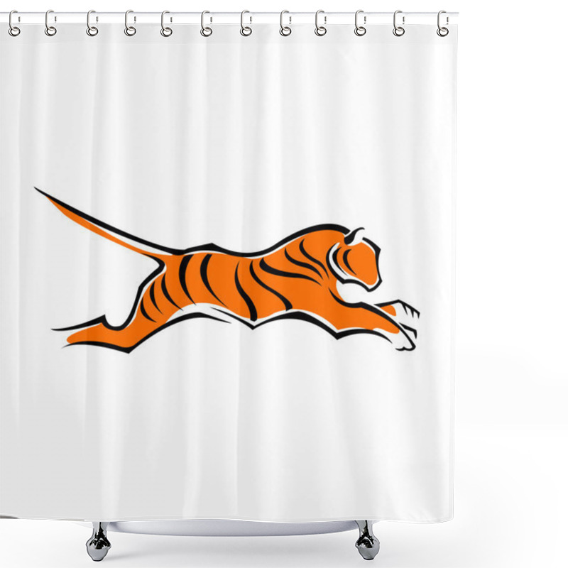 Personality  Abstract Tiger Logo Emblem Mascot Symbol Shower Curtains