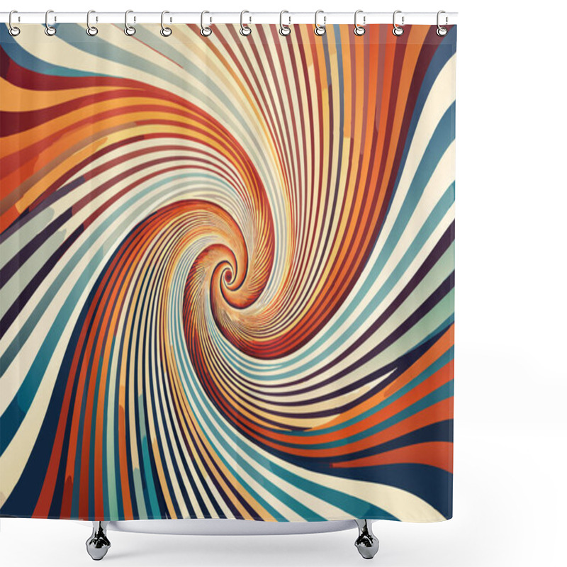 Personality  Vibrant Abstract Flower Design With Spiral Pattern Shower Curtains