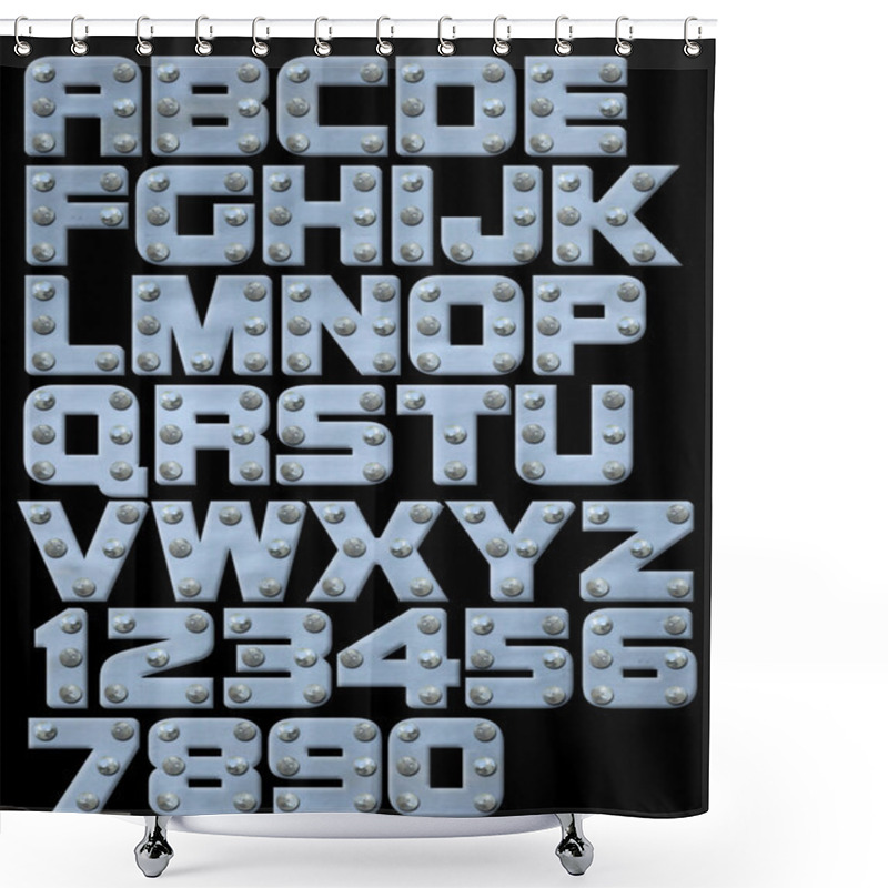 Personality  Riveted Metallic Alphabet Shower Curtains